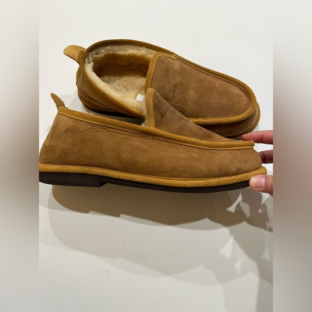 LL. Bean Tan Suede Wicked Good Slippers‎ with Sheepskin Shearling Lining Sz. 10 - Picture 5 of 8